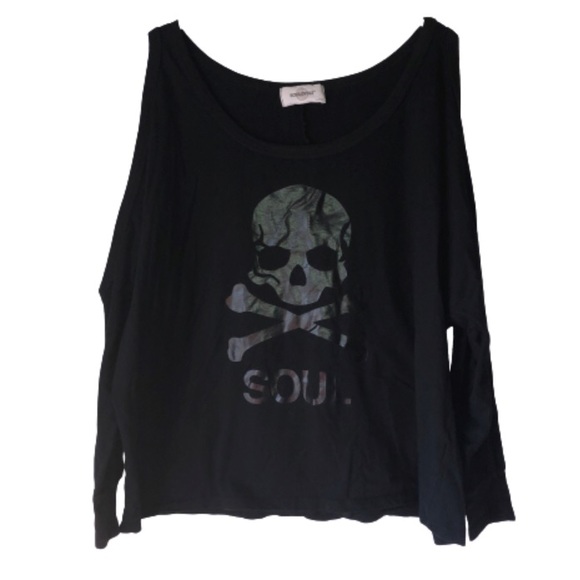 soulcycle Tops - SoulCycle • Skull Cold Shoulder Shirt